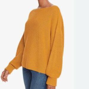French Connection Millie Mozart ribbed knit drop shoulder sweater size S